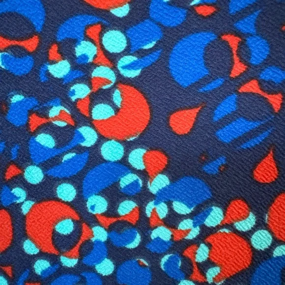 Brand New LuLaRoe Size M Navy, Aqua, Blue, Dark Coral Nicole Dress - Picture 3 of 7
